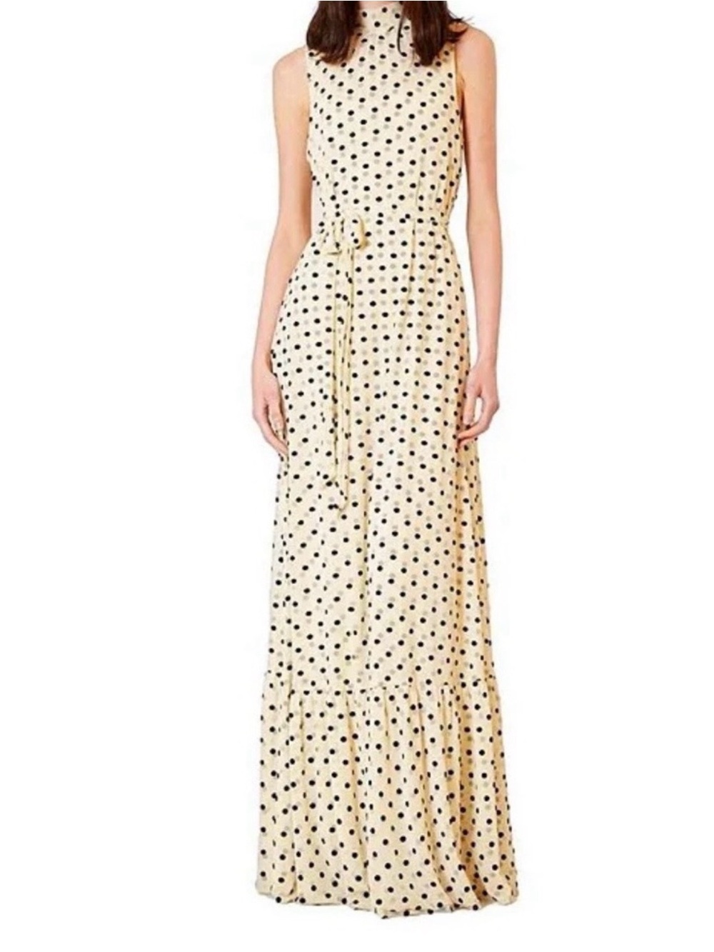 julia jordan Cream Maxi Dress with Black Polka Dots